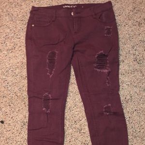 Vanity Jegging Maroon Skinny jeans